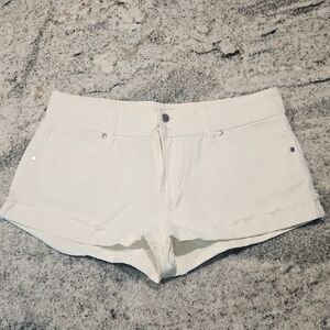 White Jean Shorts Classic Cut Crisp Finish